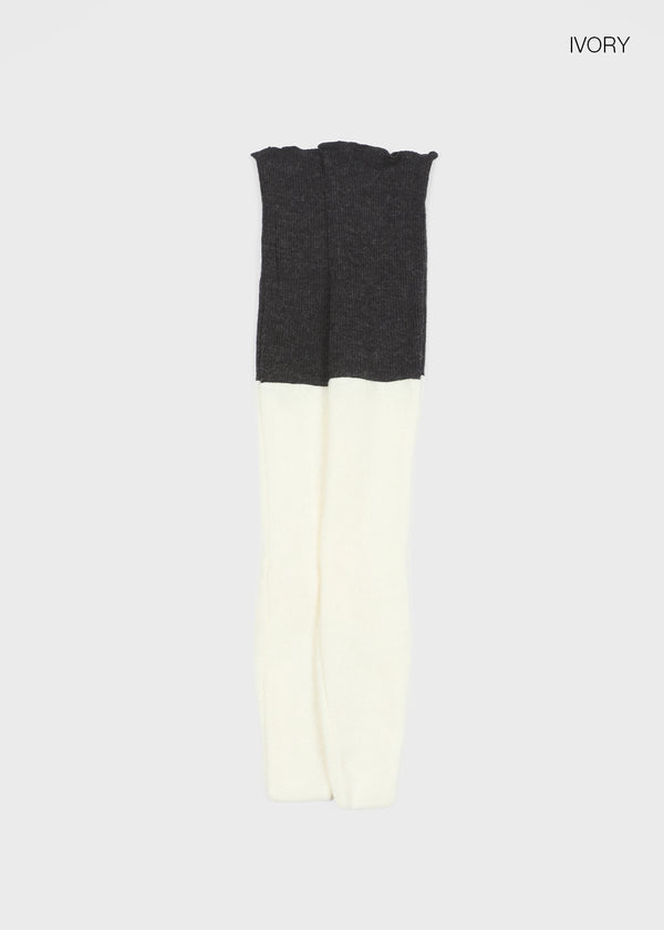 Dublin color-block wool knit long socks