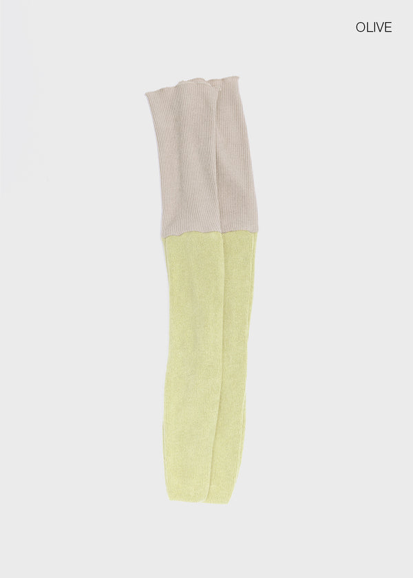 Dublin color-block wool knit long socks