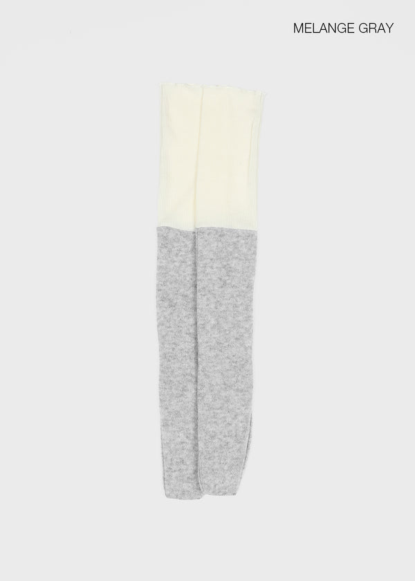 Dublin color-block wool knit long socks