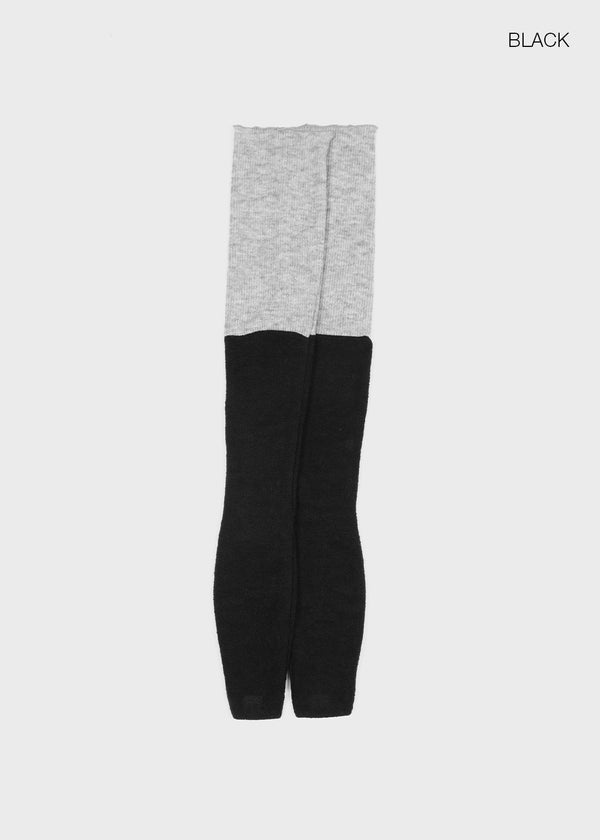 Dublin color-block wool knit long socks