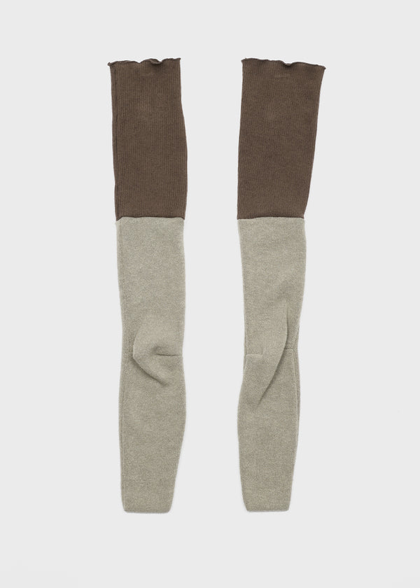Dublin color-block wool knit long socks
