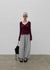Abe Frill V-Neck Long Sleeve Tee (30% Wool)