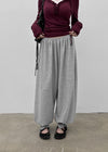 Floen Button Aladdin Elastic Waist Pants