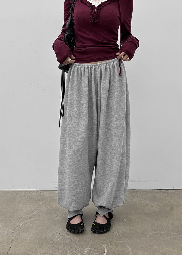 Floen Button Aladdin Elastic Waist Pants