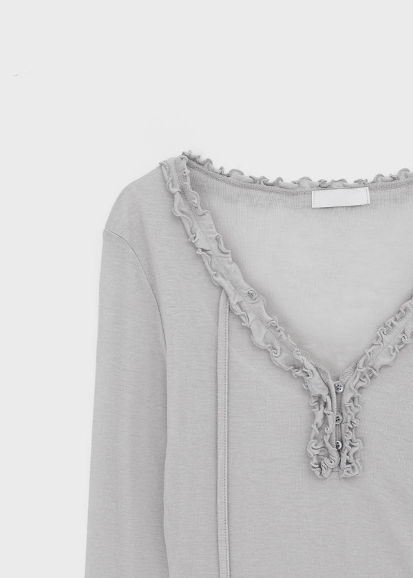 Abe Frill V-Neck Long Sleeve Tee (30% Wool)