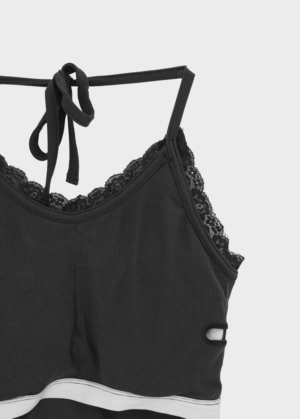 Patina Tencel Lace Halter Sleeveless (Built-in Cup)