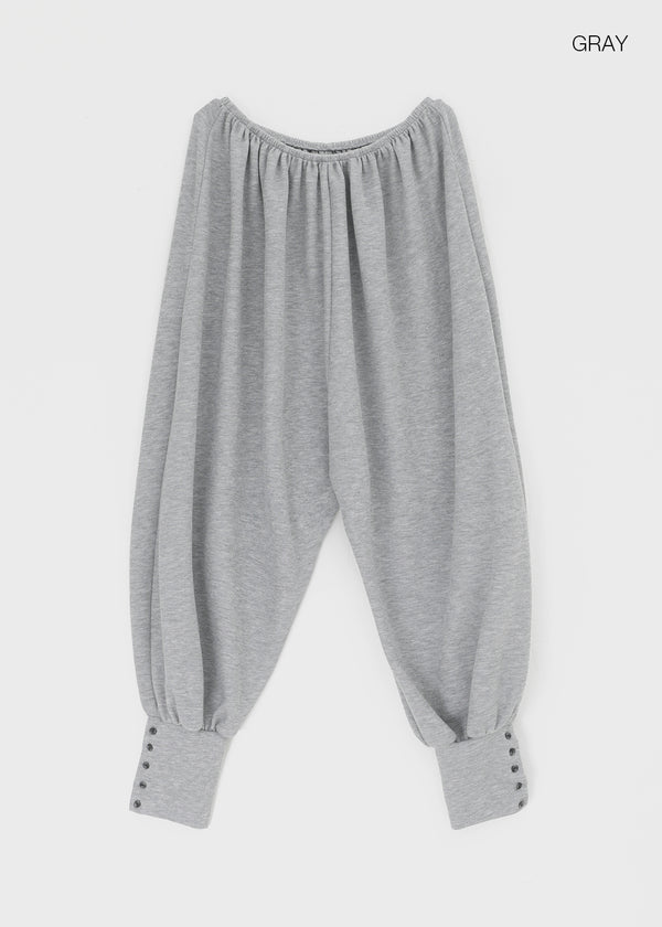 Floen Button Aladdin Elastic Waist Pants