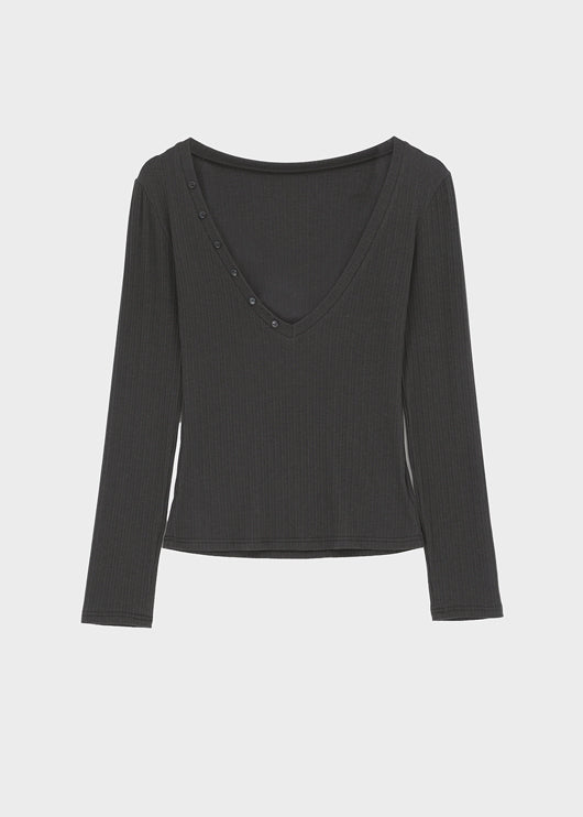 Ronpo SET - Deep V-neck Long Sleeve Tee, Sleeveless