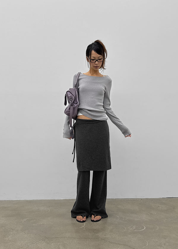 [MADE] Soflen Wool Button Boat Neck Knit
