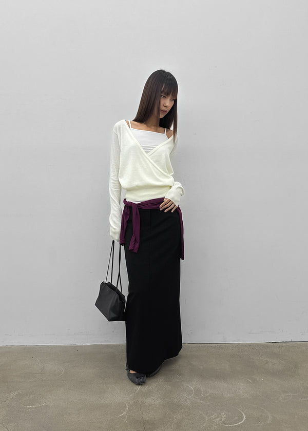 [MADE] Hiku Semi Low-Waist Maxi Long Skirt
