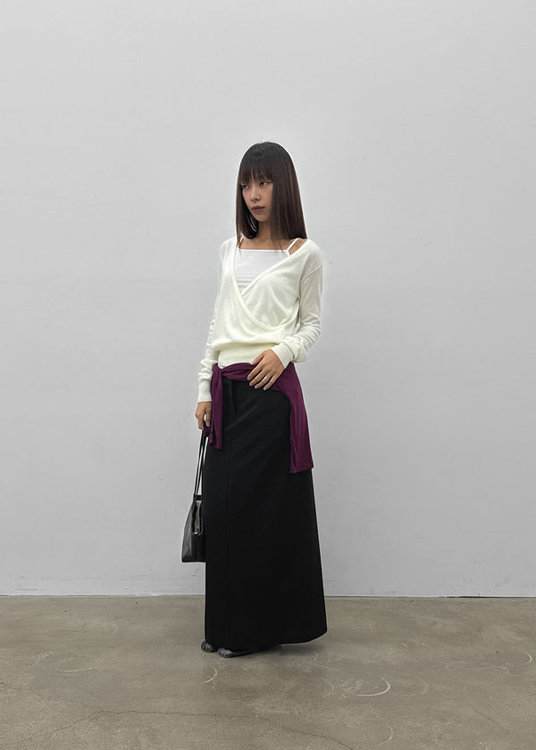 [MADE] Hiku Semi Low-Waist Maxi Long Skirt