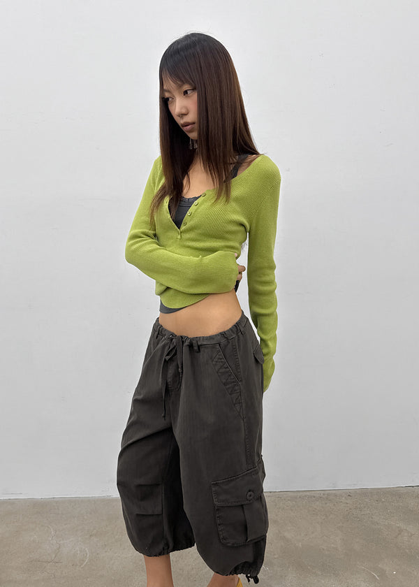 [MADE] Soflens Wool Deep V-Neck Henley Knit