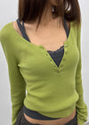 [MADE] Soflens Wool Deep V-Neck Henley Knit