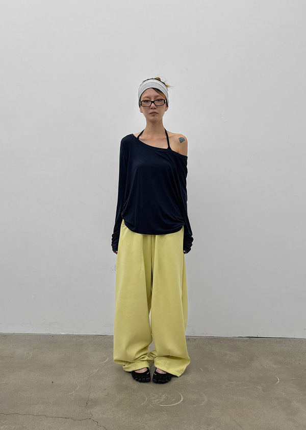 (UNISEX) Coupe Wide Elastic String Pants
