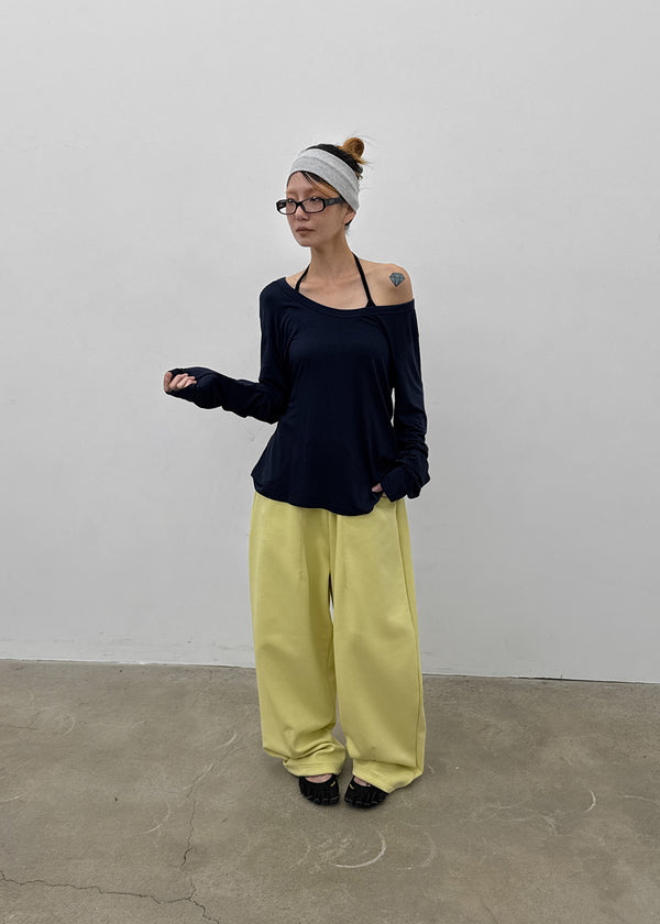 (UNISEX) Coupe Wide Elastic String Pants