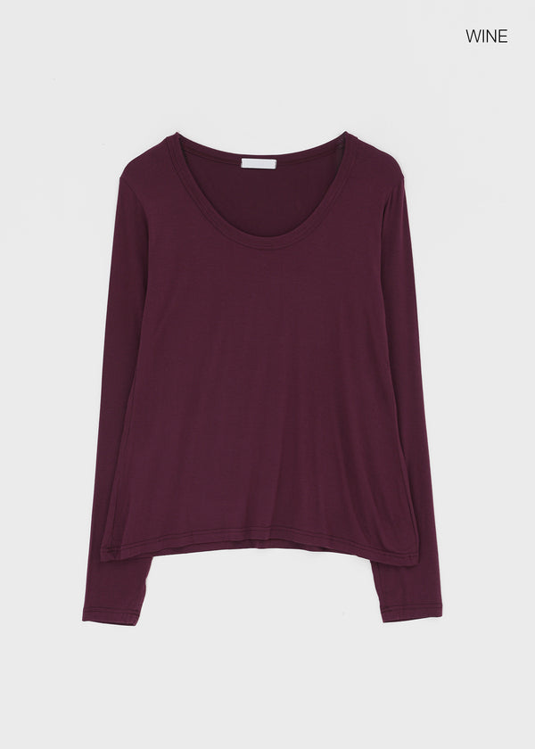 Shed Loose Fit U-Neck Long Sleeve Tee