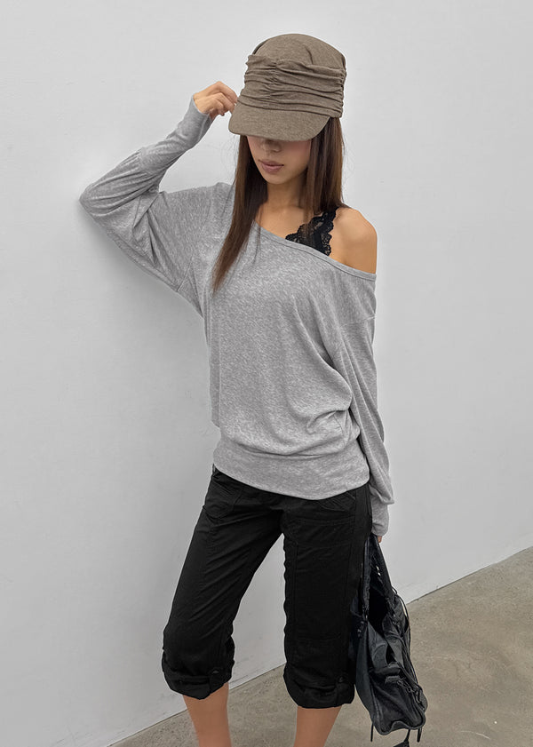 [MADE] Rubein One-Shoulder Warmer Long Sleeve Tee