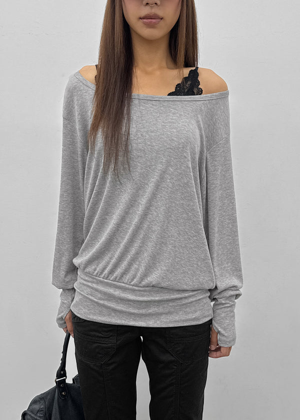 [MADE] Rubein One-Shoulder Warmer Long Sleeve Tee