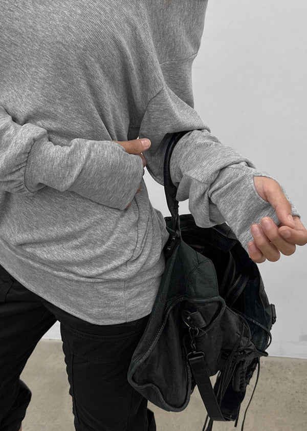 [MADE] Rubein One-Shoulder Warmer Long Sleeve Tee