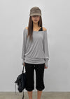[MADE] Rubein One-Shoulder Warmer Long Sleeve Tee