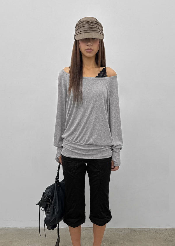 [MADE] Rubein One-Shoulder Warmer Long Sleeve Tee