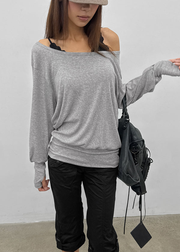 [MADE] Rubein One-Shoulder Warmer Long Sleeve Tee
