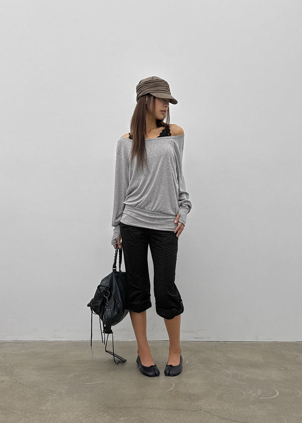 [MADE] Rubein One-Shoulder Warmer Long Sleeve Tee