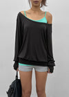 [MADE] Rubein One-Shoulder Warmer Long Sleeve Tee