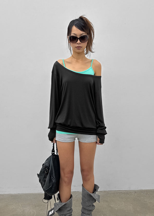 [MADE] Rubein One-Shoulder Warmer Long Sleeve Tee