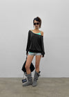 [MADE] Rubein One-Shoulder Warmer Long Sleeve Tee