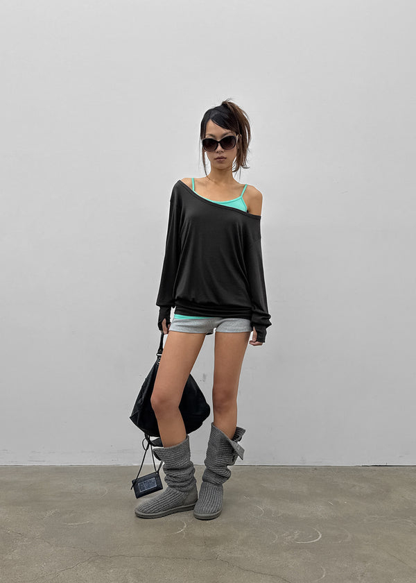 [MADE] Rubein One-Shoulder Warmer Long Sleeve Tee