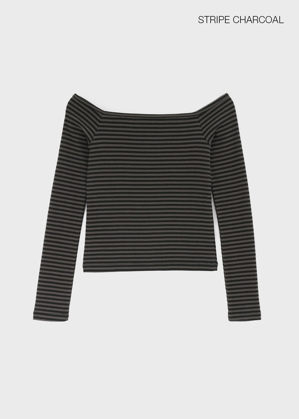 [B-BASIC] Standard Off Shoulder Long Sleeve Tee