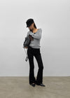 [MADE] Formal Low-Waist Bootcut Cotton Pants