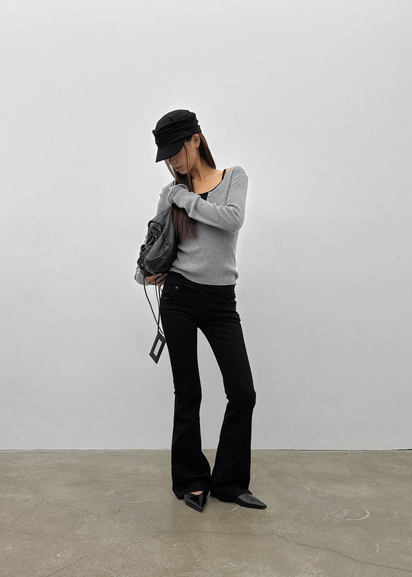 [MADE] Formal Low-Waist Bootcut Cotton Pants