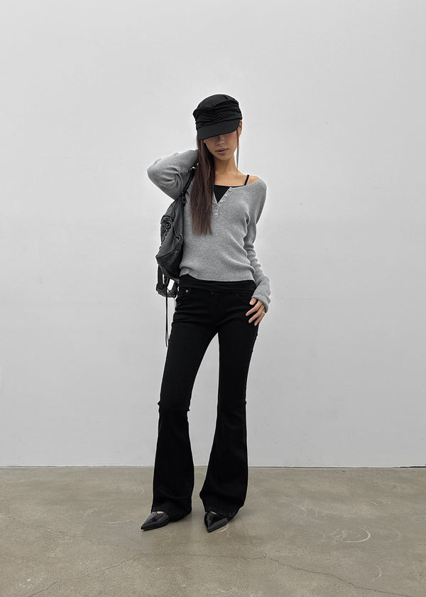 [MADE] Formal Low-Waist Bootcut Cotton Pants