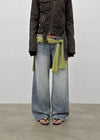 [MADE] Burnt Low-Waisted Wide Denim Pants