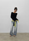 [MADE] Soflen Wool Button Boat Neck Knit