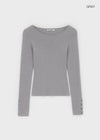 [MADE] Soflen Wool Button Boat Neck Knit