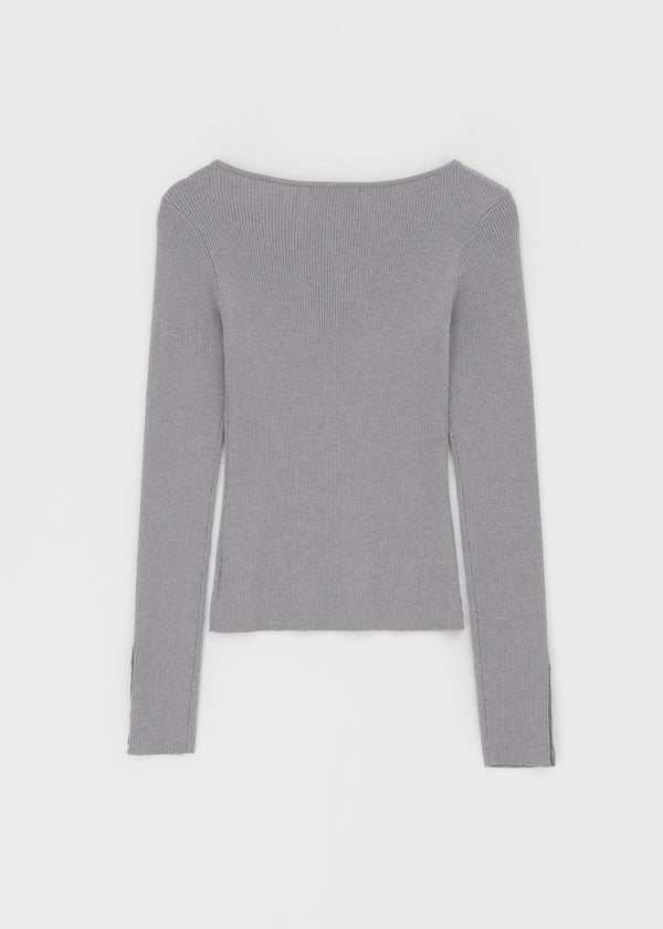 [MADE] Soflen Wool Button Boat Neck Knit