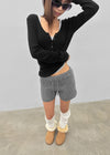 [MADE] Soflens Wool Deep V-Neck Henley Knit