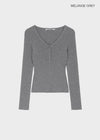 [MADE] Soflens Wool Deep V-Neck Henley Knit