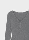 [MADE] Soflens Wool Deep V-Neck Henley Knit