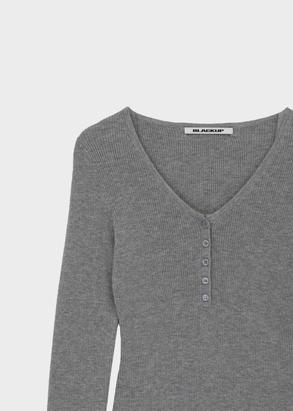 [MADE] Soflens Wool Deep V-Neck Henley Knit