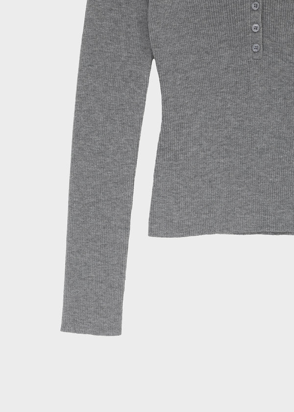 [MADE] Soflens Wool Deep V-Neck Henley Knit