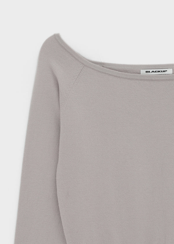 [MADE] Velvety Button Off-Shoulder Knit