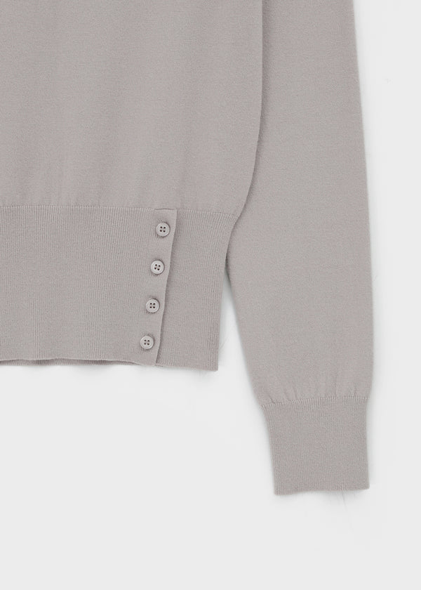 [MADE] Velvety Button Off-Shoulder Knit