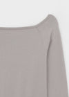 [MADE] Velvety Button Off-Shoulder Knit