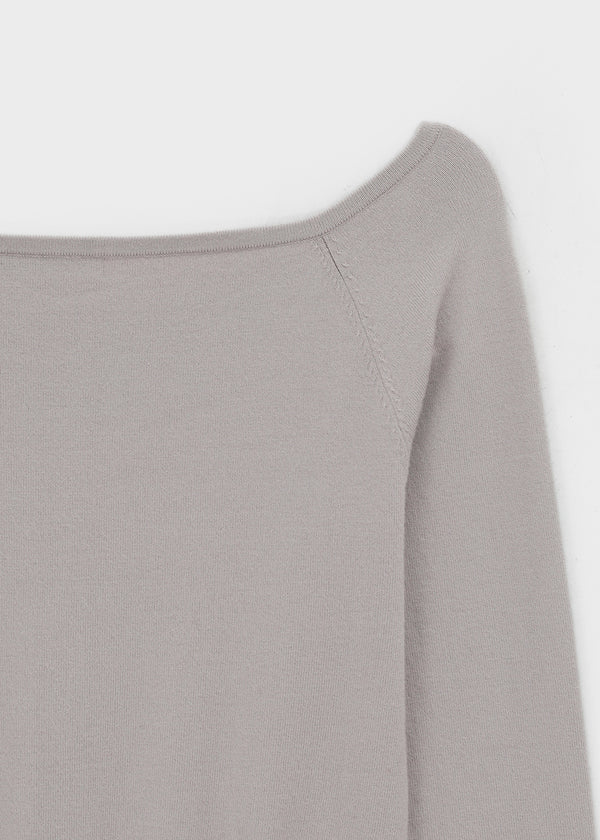 [MADE] Velvety Button Off-Shoulder Knit