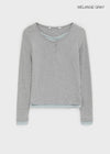 [MADE] Yusia Layered Snap Long Sleeve T-shirt