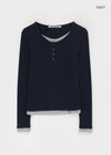 [MADE] Yusia Layered Snap Long Sleeve T-shirt